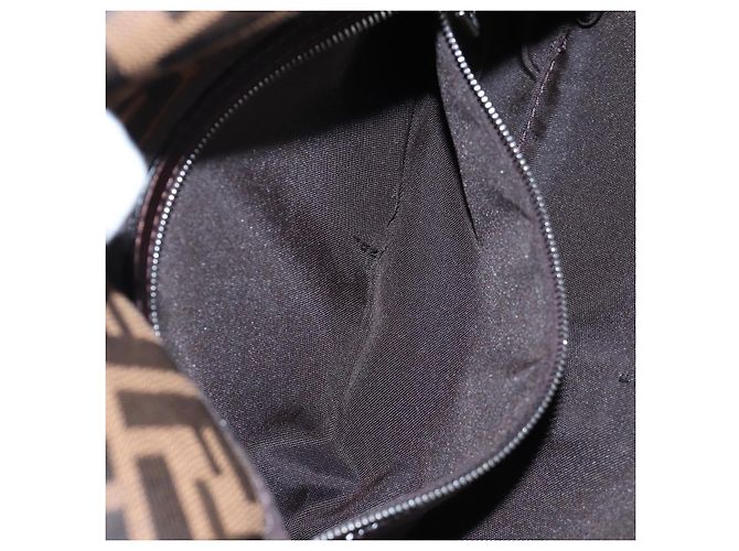 FENDI Zucca Canvas Mamma Baguette Borsa a Spalla Marrone Nero Auth 192625SAM - vista 25