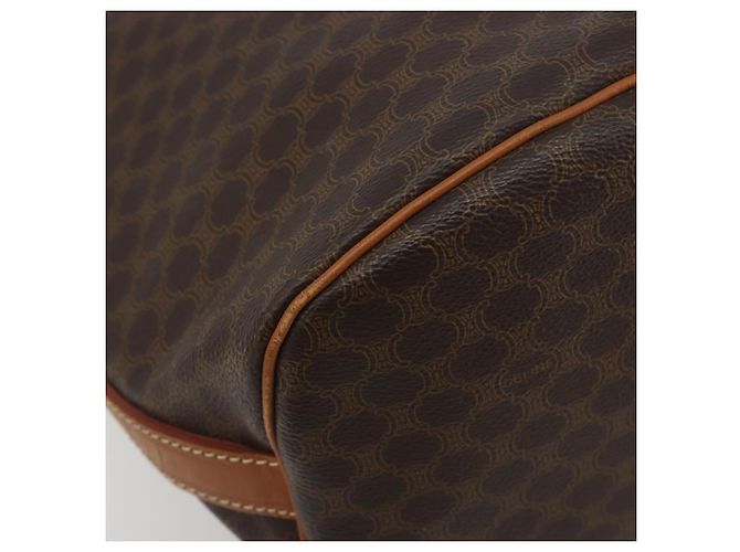 Céline Borsa a tracolla CELINE in tela Macadam PVC Pelle Marrone Oro Auth bs36270 D'oro - vista 16