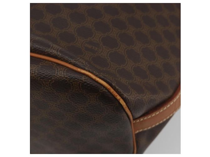 Céline Borsa a tracolla CELINE in tela Macadam PVC Pelle Marrone Oro Auth bs36270 D'oro - vista 17
