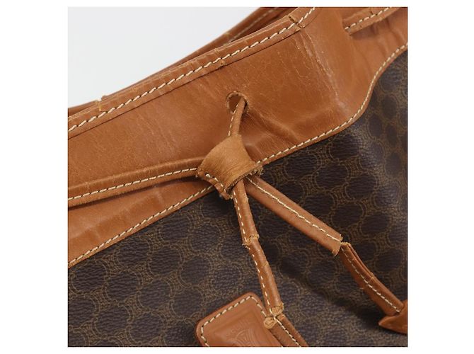 Céline Borsa a tracolla CELINE in tela Macadam PVC Pelle Marrone Oro Auth bs36270 D'oro - vista 20
