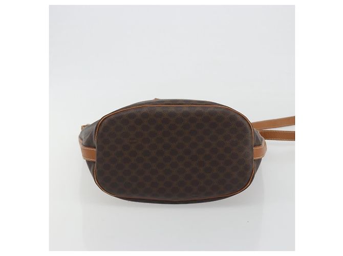Céline Borsa a tracolla CELINE in tela Macadam PVC Pelle Marrone Oro Auth bs36270 D'oro - vista 5