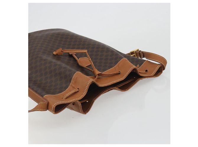 Céline Borsa a tracolla CELINE in tela Macadam PVC Pelle Marrone Oro Auth bs36270 D'oro - vista 6