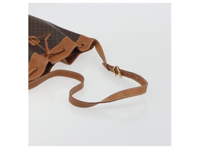 Céline Borsa a tracolla CELINE in tela Macadam PVC Pelle Marrone Oro Auth bs36270 D'oro - vista 7
