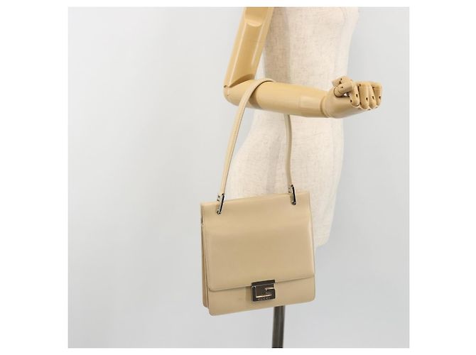 Borsa GUCCI in pelle Beige Argento 007 406 0265 Auth 194023 - vista 24