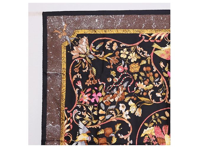 Hermès HERMES Carré 90 Sciarpa di seta "PiERRES d' ORiENT et d' OCCiDENT" Black Auth ki6722 Marrone Nero - vista 2