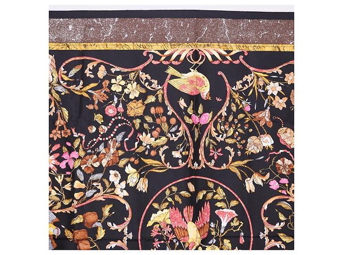 Hermès HERMES Carré 90 Sciarpa di seta "PiERRES d' ORiENT et d' OCCiDENT" Black Auth ki6722 Marrone Nero - vista 3