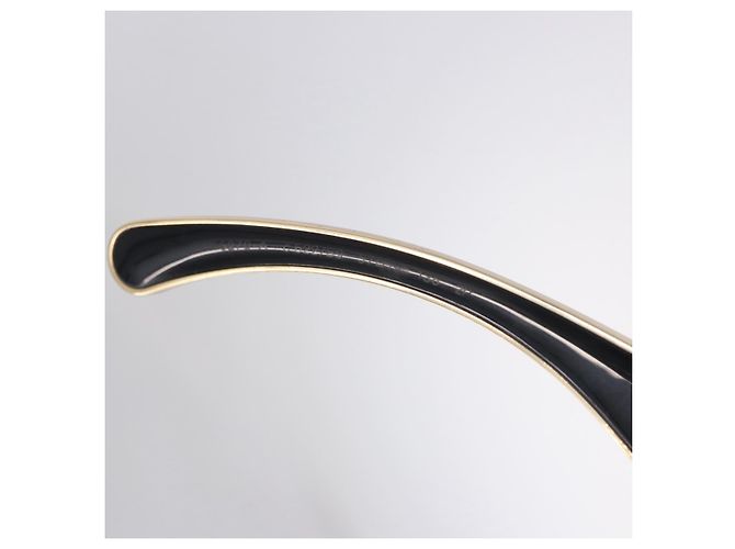 CHANEL Sunglasses Plastic Black Gold Tone CC Auth ka5399 - view 12