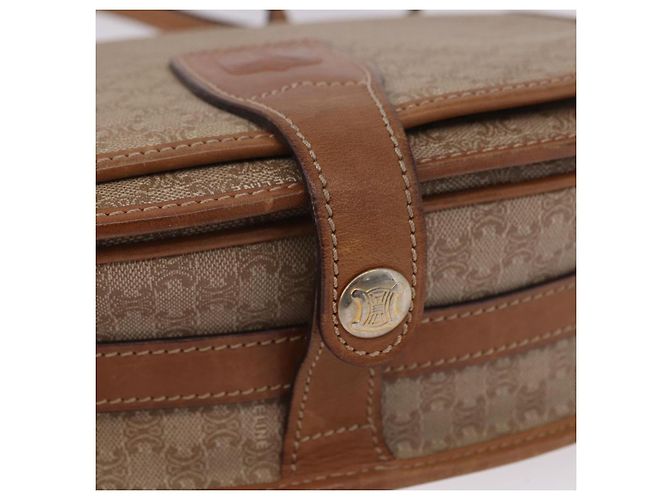 Céline Borsa a Spalla CELINE Macadam Canvas PVC Beige Oro Autentica 193532 D'oro - vista 10