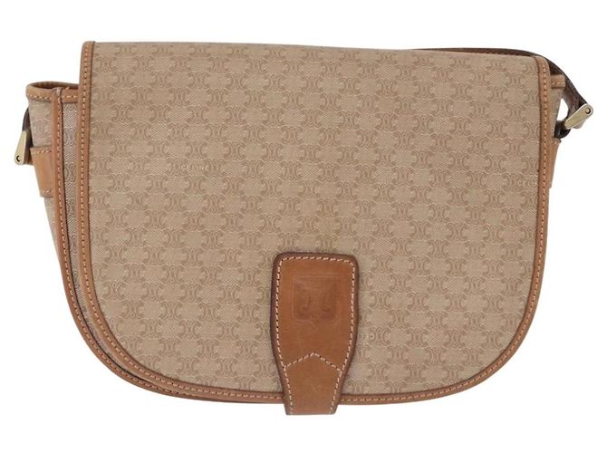 Céline Borsa a Spalla CELINE Macadam Canvas PVC Beige Oro Autentica 193532 D'oro - vista 13