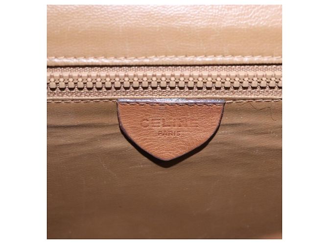 Céline Borsa a Spalla CELINE Macadam Canvas PVC Beige Oro Autentica 193532 D'oro - vista 18