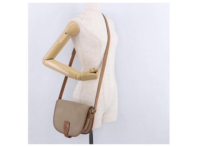 Céline Borsa a Spalla CELINE Macadam Canvas PVC Beige Oro Autentica 193532 D'oro - vista 24