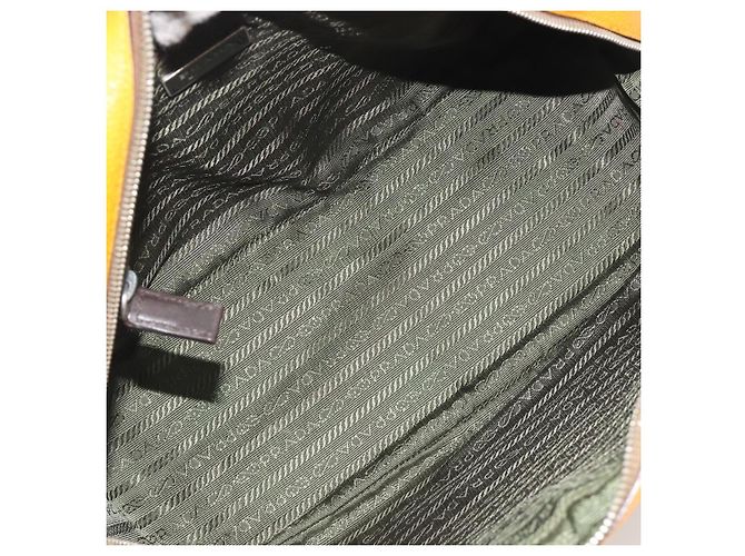 Borsa PRADA in pelle giallo argento Auth ep15629 - vista 11