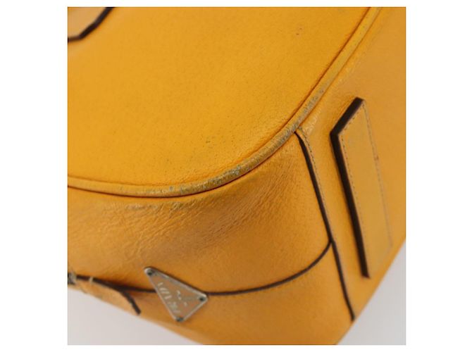 Borsa PRADA in pelle giallo argento Auth ep15629 - vista 16