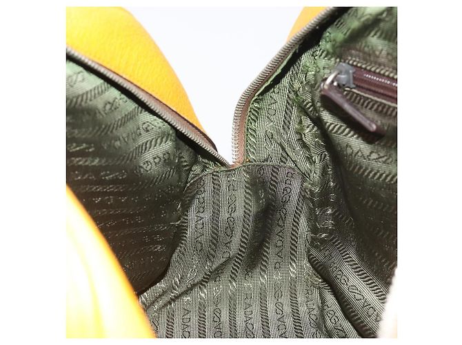 Borsa PRADA in pelle giallo argento Auth ep15629 - vista 21