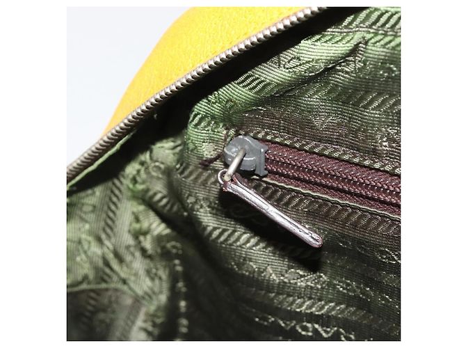 Borsa PRADA in pelle giallo argento Auth ep15629 - vista 22
