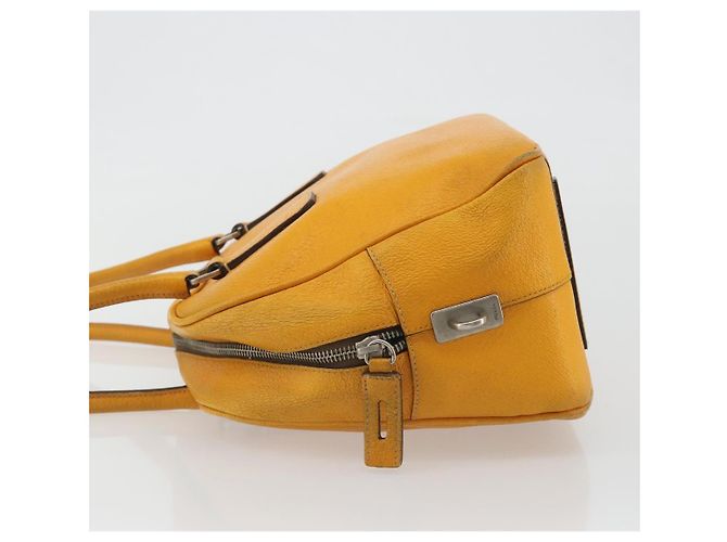 Borsa PRADA in pelle giallo argento Auth ep15629 - vista 4
