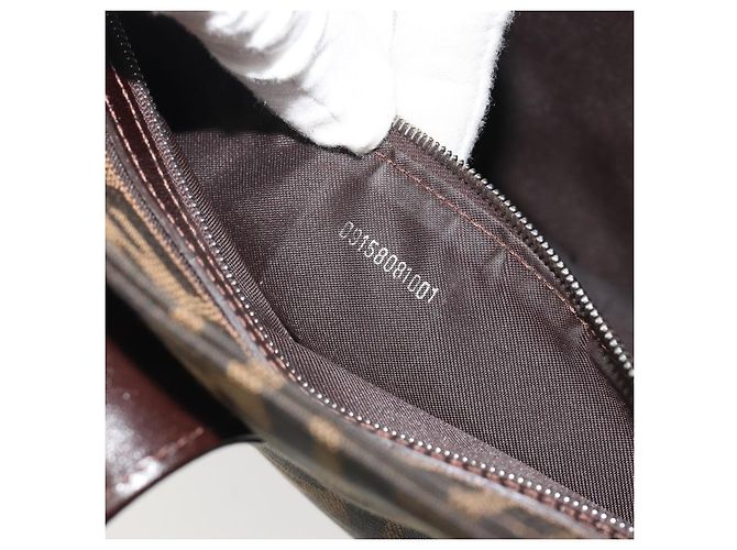 FENDI Zucca Canvas Mamma Baguette Tote Bag Braun Schwarz Authentisch 194611 - Ansicht 12