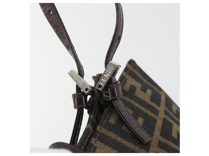 FENDI Zucca Canvas Mamma Baguette Tote Bag Braun Schwarz Authentisch 194611 - Ansicht 17