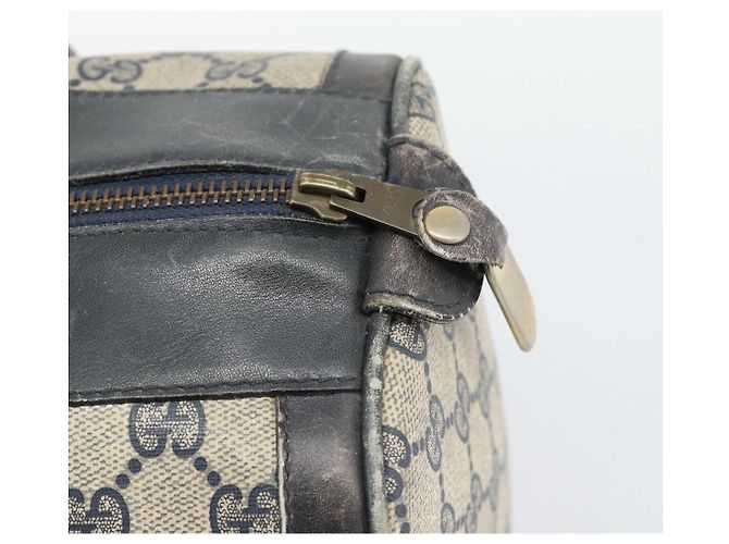 Borsa Boston GUCCI GG Supreme Sherry Line PVC Blu Navy Oro Auth 192619 D'oro - vista 10
