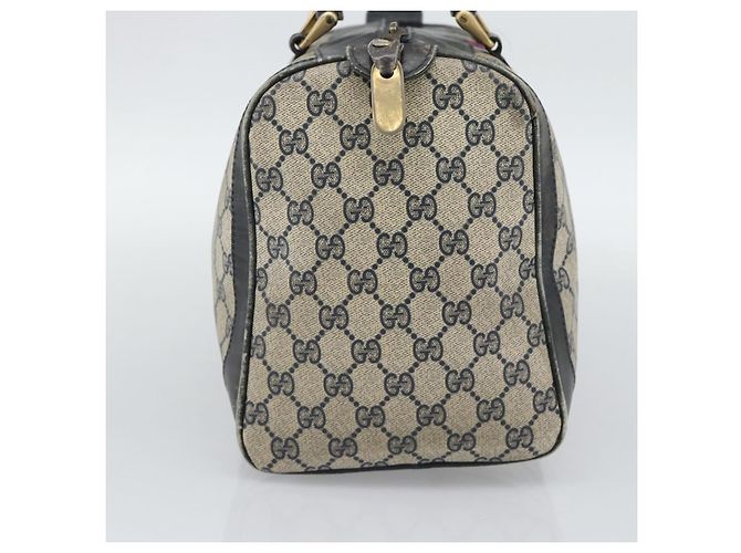 Borsa Boston GUCCI GG Supreme Sherry Line PVC Blu Navy Oro Auth 192619 D'oro - vista 3