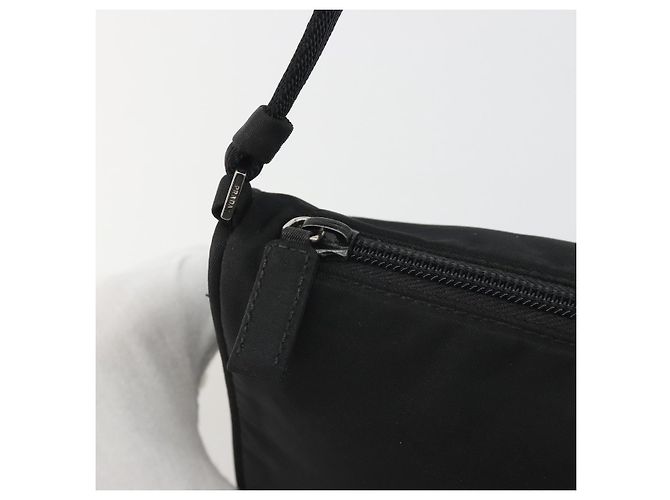PRADA Accessory Pouch Nylon Black Silver Auth 191130A Silvery - view 10