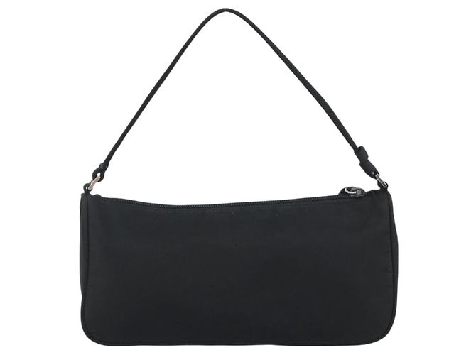 PRADA Accessory Pouch Nylon Black Silver Auth 191130A Silvery - view 2