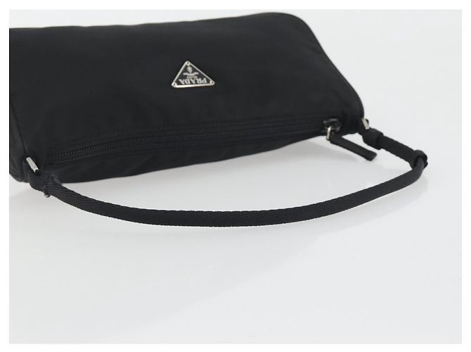 PRADA Accessory Pouch Nylon Black Silver Auth 191130A Silvery - view 7