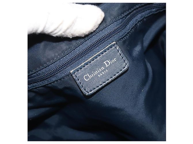 Borsa a Spalla Christian Dior Trotter Canvas Blu Navy Argento Autentica 191096 - vista 18
