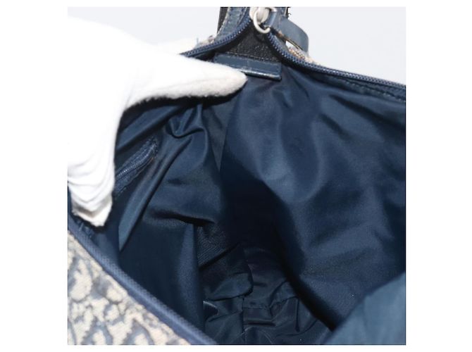 Borsa a Spalla Christian Dior Trotter Canvas Blu Navy Argento Autentica 191096 - vista 19