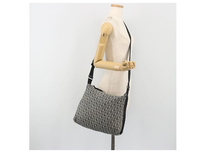 Borsa a Spalla Christian Dior Trotter Canvas Blu Navy Argento Autentica 191096 - vista 23