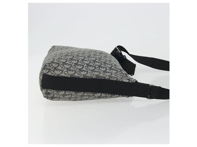 Borsa a Spalla Christian Dior Trotter Canvas Blu Navy Argento Autentica 191096 - vista 3