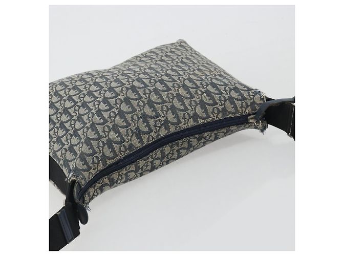 Borsa a Spalla Christian Dior Trotter Canvas Blu Navy Argento Autentica 191096 - vista 6