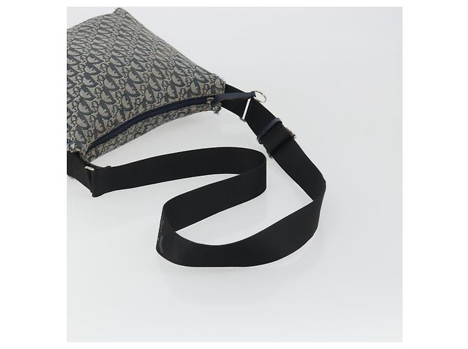 Borsa a Spalla Christian Dior Trotter Canvas Blu Navy Argento Autentica 191096 - vista 7