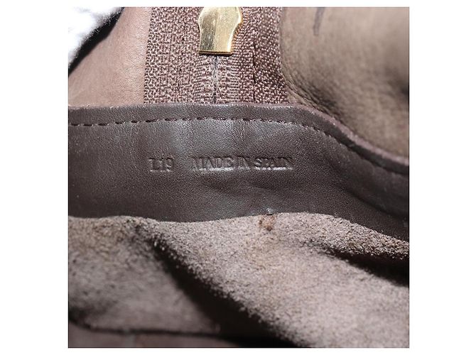Sac à main LOEWE en daim marron avec détails dorés Auth ep15349 - vue 12
