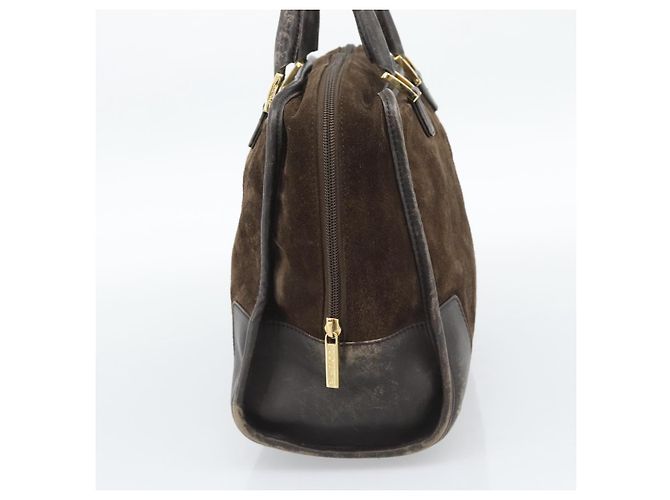 Sac à main LOEWE en daim marron avec détails dorés Auth ep15349 - vue 3