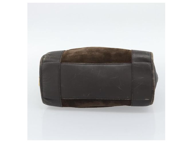 Sac à main LOEWE en daim marron avec détails dorés Auth ep15349 - vue 5