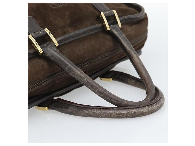 Sac à main LOEWE en daim marron avec détails dorés Auth ep15349 - vue 7