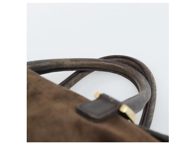 Sac à main LOEWE en daim marron avec détails dorés Auth ep15349 - vue 8