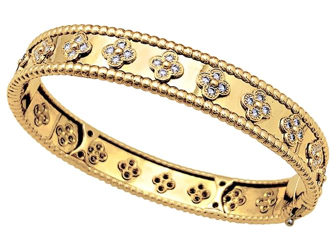 Bracciale Van Cleef & Arpels, "Perlée Trèfles", oro giallo e diamanti. - vista 2