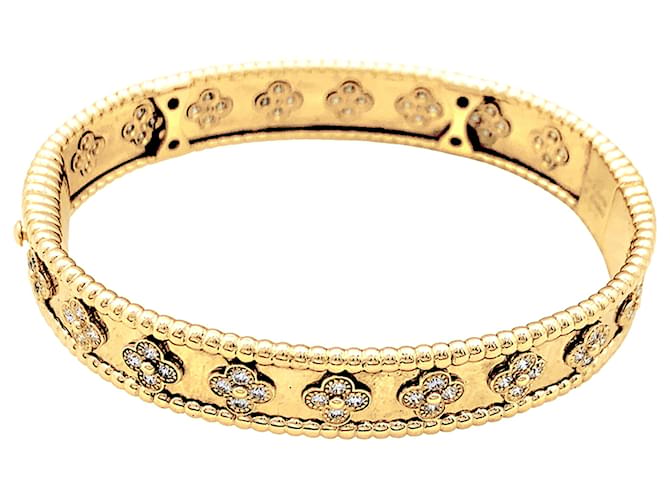 Bracciale Van Cleef & Arpels, "Perlée Trèfles", oro giallo e diamanti. - vista 4