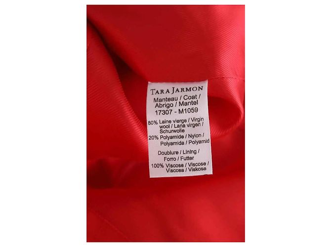 Cappotto in lana rosso Tara Jarmon - vista 6