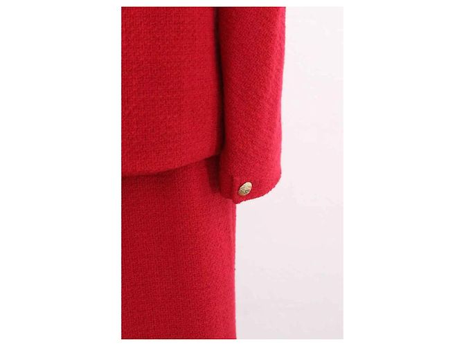 Chanel Completo giacca e gonna rosso - vista 5