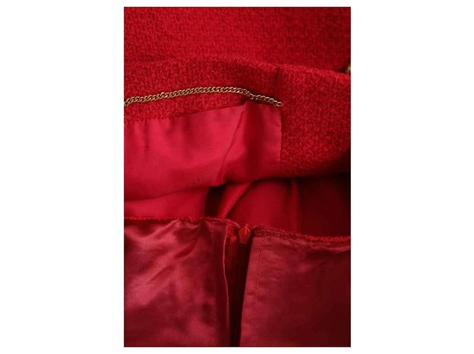 Chanel Completo giacca e gonna rosso - vista 8