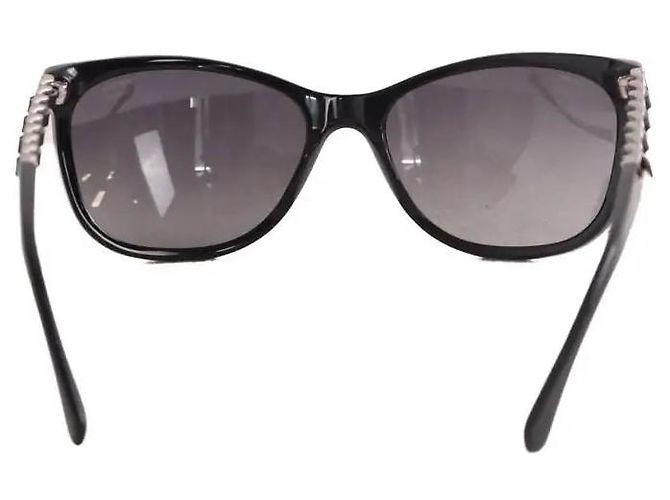 Occhiali da sole Chanel neri in plastica Nero - vista 3
