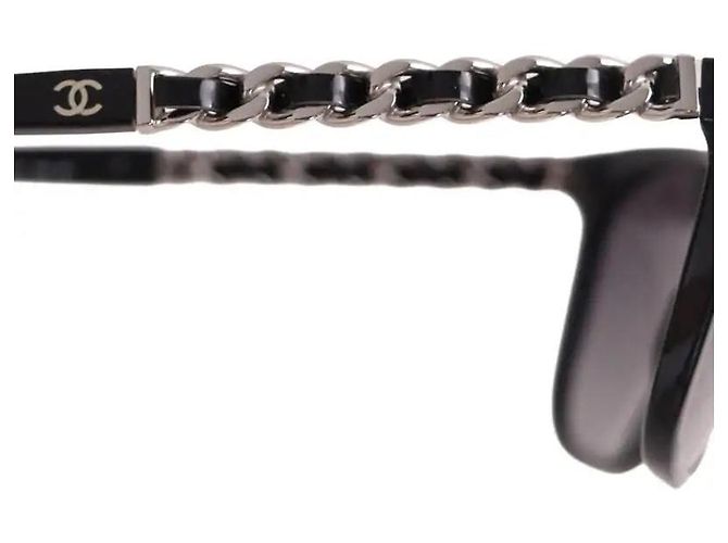 Occhiali da sole Chanel neri in plastica Nero - vista 6