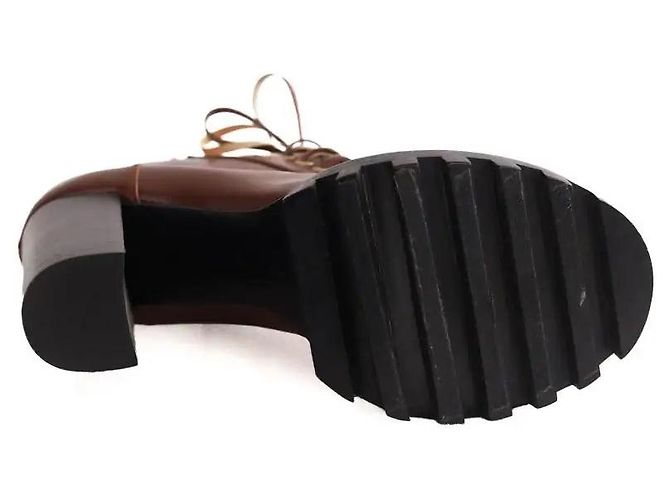 Stivaletti con lacci in pelle marrone Louis Vuitton - vista 6