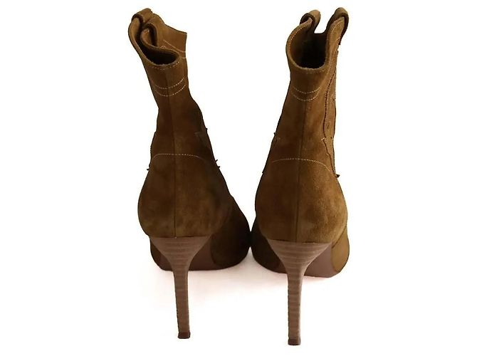 Bottines Ba&Sh en daim camel taille 39 - vue 2