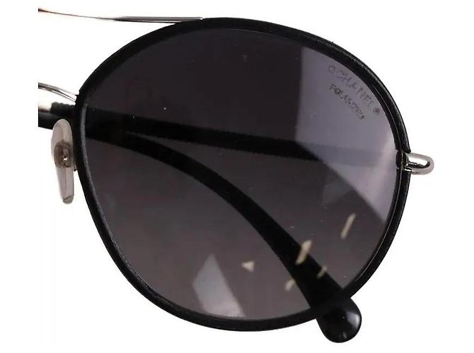 Gafas de sol Chanel negras de metal Negro - vista 5
