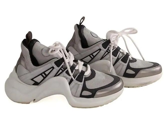 Sneakers Louis Vuitton in pelle bianca Bianco - vista 3