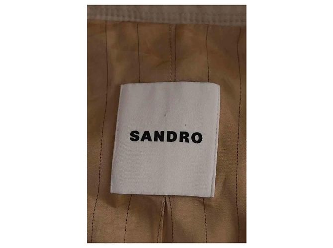 Trench in cotone beige Sandro - vista 7